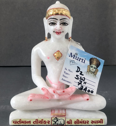 Picture of Super White Simandhar Swami 7" Murti 7S1