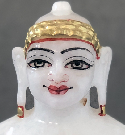 Picture of Super White Simandhar Swami 9” Murti 9S3