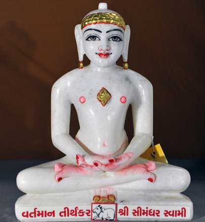 Picture of Normal White Simandhar Swami 13” Murti 13N15