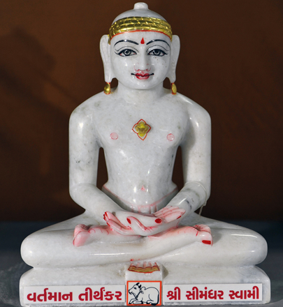 Picture of Normal White Simandhar Swami 13” Murti 13N19