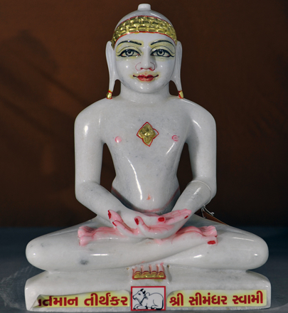 Picture of Normal White Simandhar Swami 13” Murti 13N21