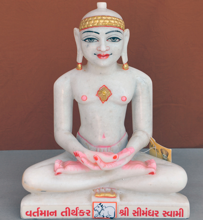 Picture of Normal White Simandhar Swami 13” Murti 13N35