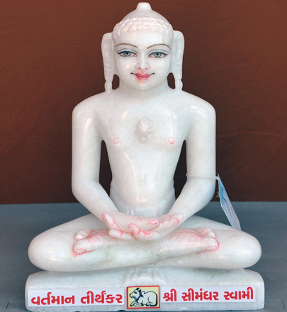 Picture of Super White Simandhar Swami 11” Murti 11S27