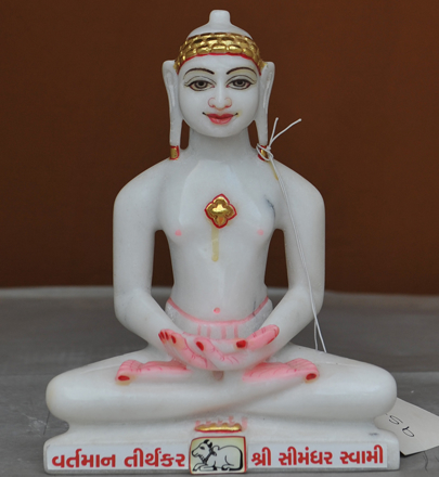 Picture of Super White Simandhar Swami 9” Murti 9S29