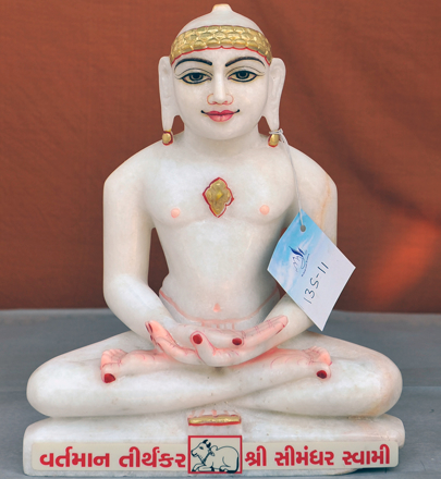 Picture of 13S11 Super White Simandhar Swami 13” Murti 13S11