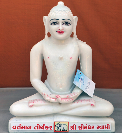 Picture of 13S20 Super White Simandhar Swami 13” Murti 13S20
