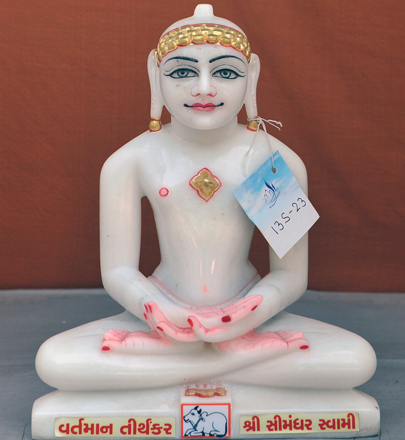 Picture of 13S23 Super White Simandhar Swami 13” Murti 13S23