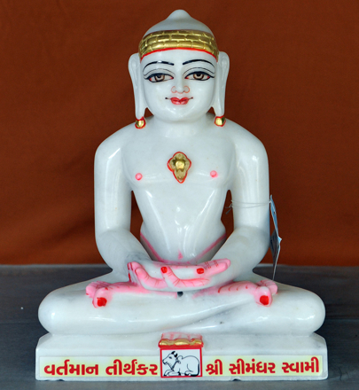 Picture of 13S33 Super White Simandhar Swami 13” Murti 13S33