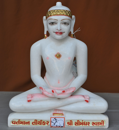 Picture of 17S02 Super White Simandhar Swami 17” Murti 17S02