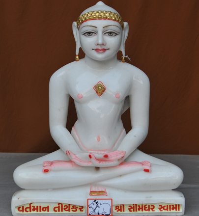 Picture of 17S03 Super White Simandhar Swami 17” Murti 17S03