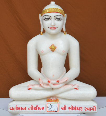 Picture of 19SW3  Super White Simandhar Swami 19” Murti 19SW3