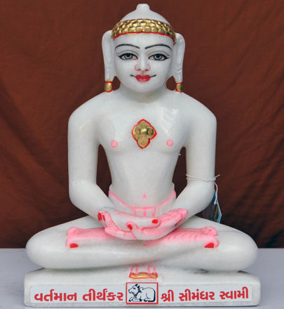 Picture of 11SW58 Super White Simandhar Swami 11” Murti 11SW58