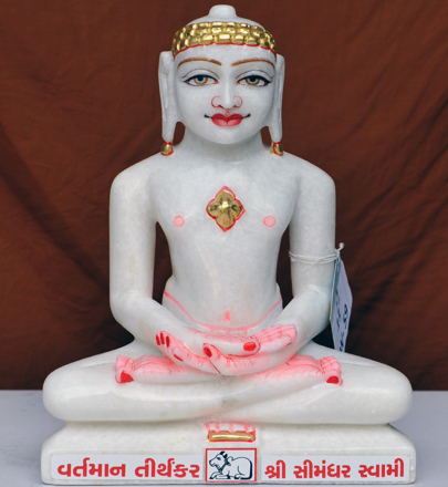 Picture of 11SW59 Super White Simandhar Swami 11” Murti 11SW59
