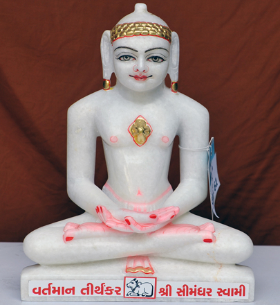 Picture of 11SW61 Super White Simandhar Swami 11” Murti 11SW61