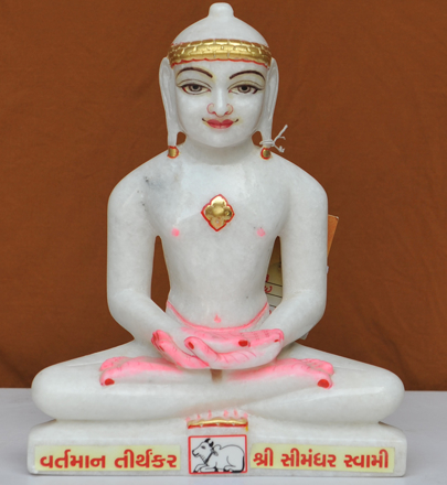 Picture of 9NW37 Normal White Simandhar Swami 9” Murti 9N37