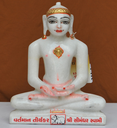Picture of 9NW38 Normal White Simandhar Swami 9” Murti 9N38